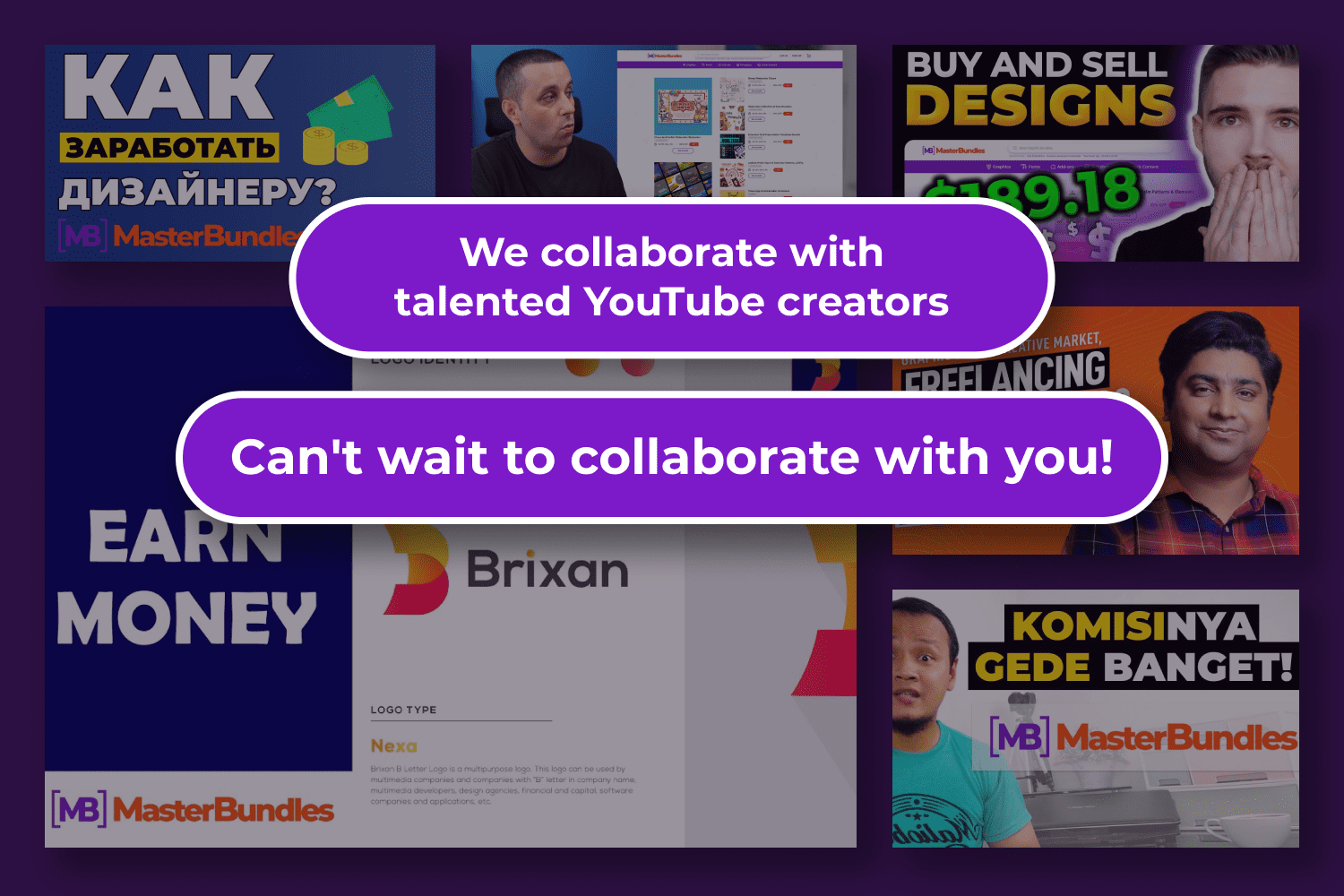 Banner for collaboration with YouTube creators.