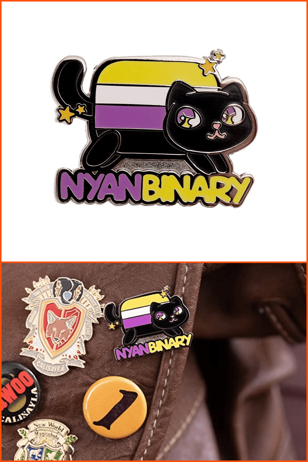 Pin Nonbinary Pride Nyanbinary Nyan Cat.