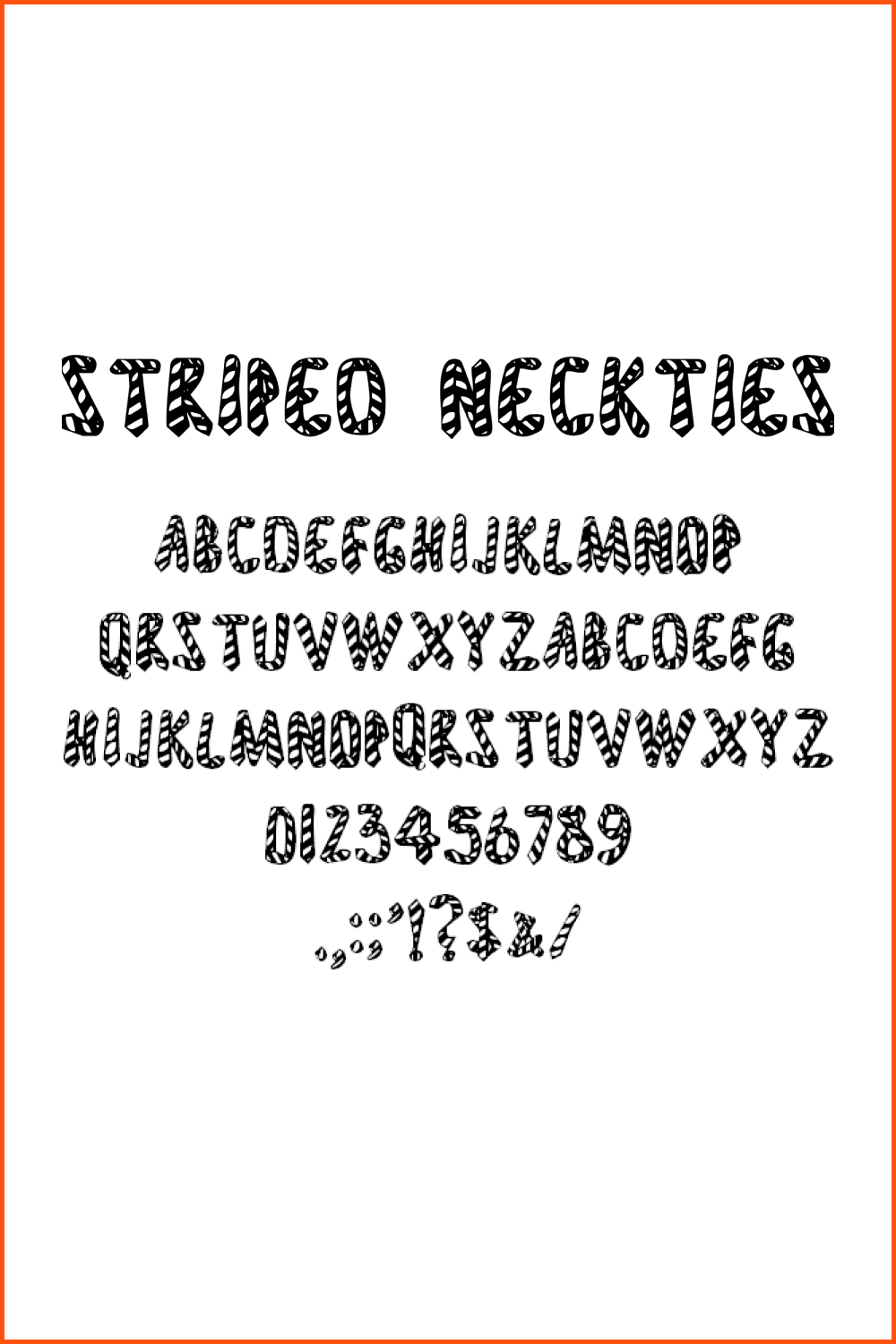 Striped Neckties Font by Character.