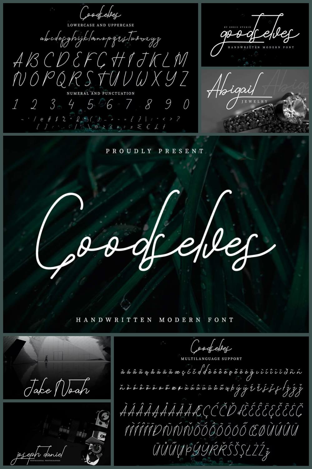 Font with natural handwriting style on a different posters.