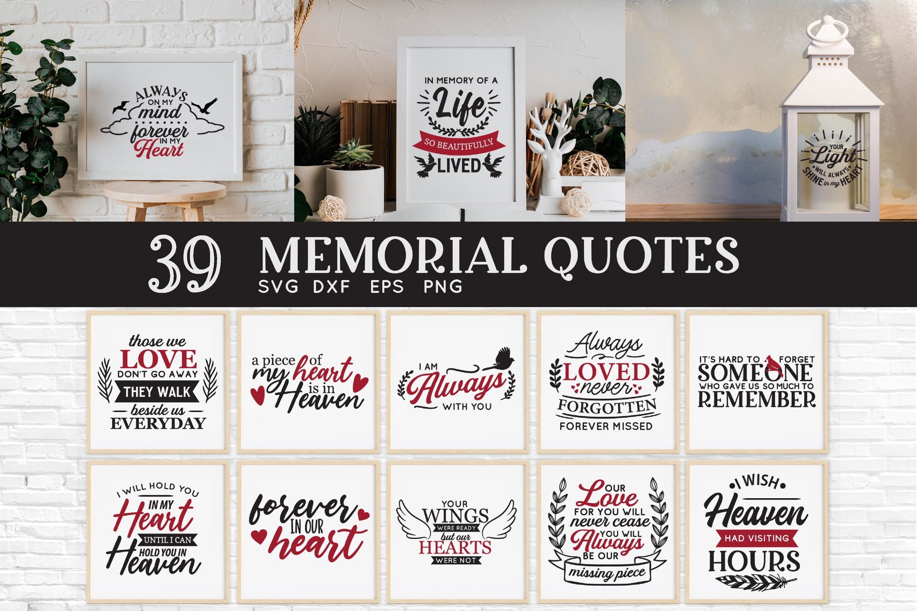 Collection of memorial quotes.