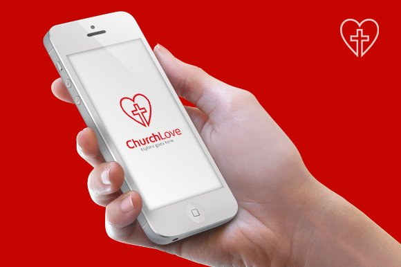 Heart logo on a phone.