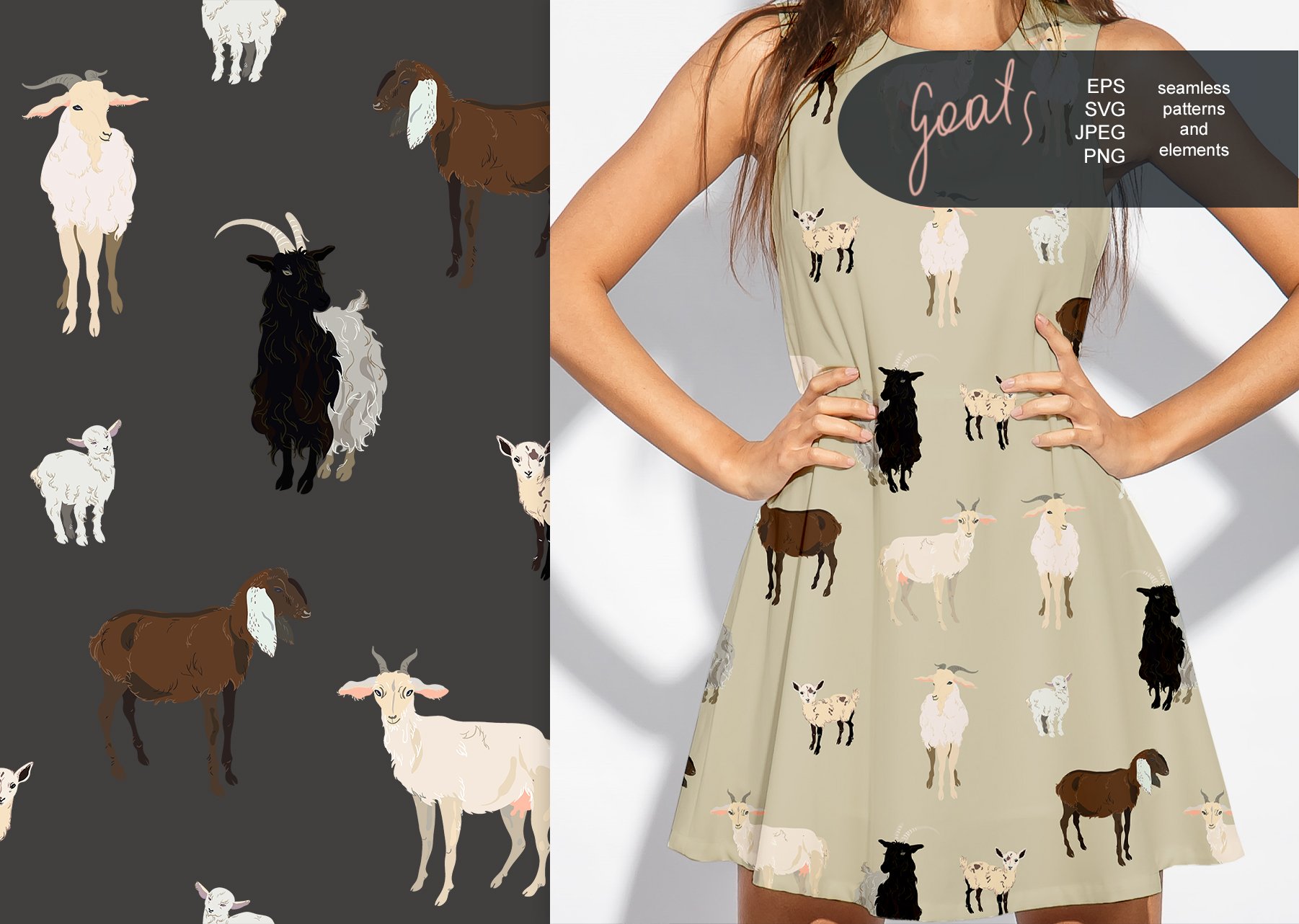 Use this animals patterns for clothes.