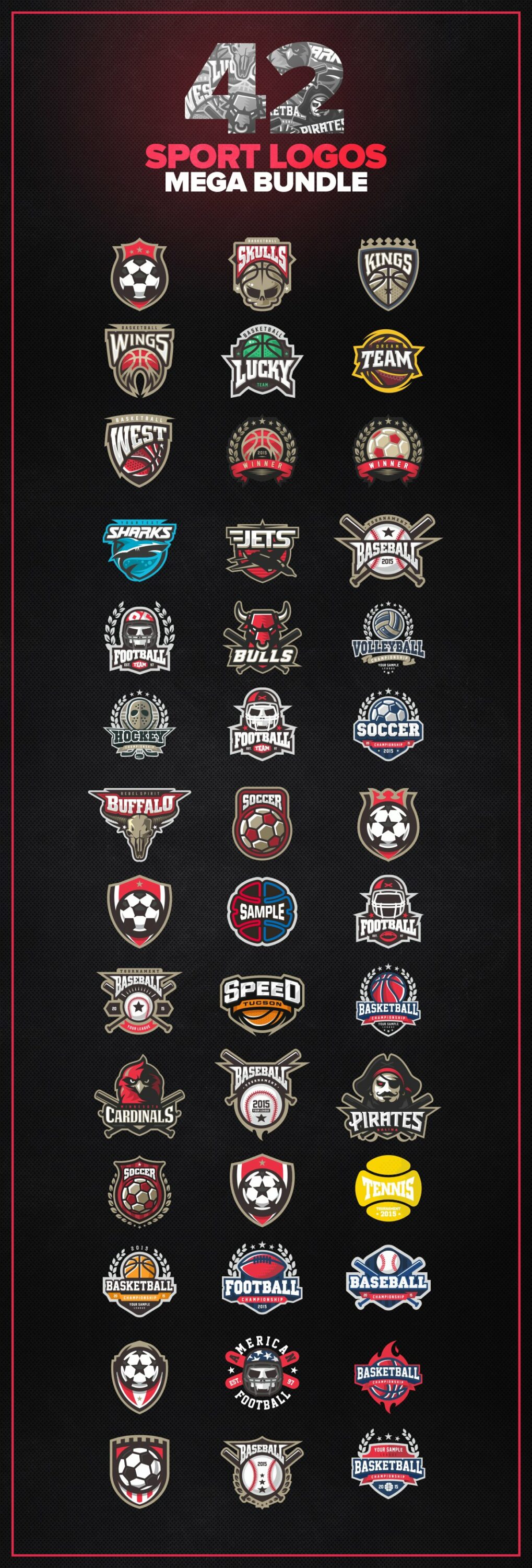 Mega cool sports logos bundle.
