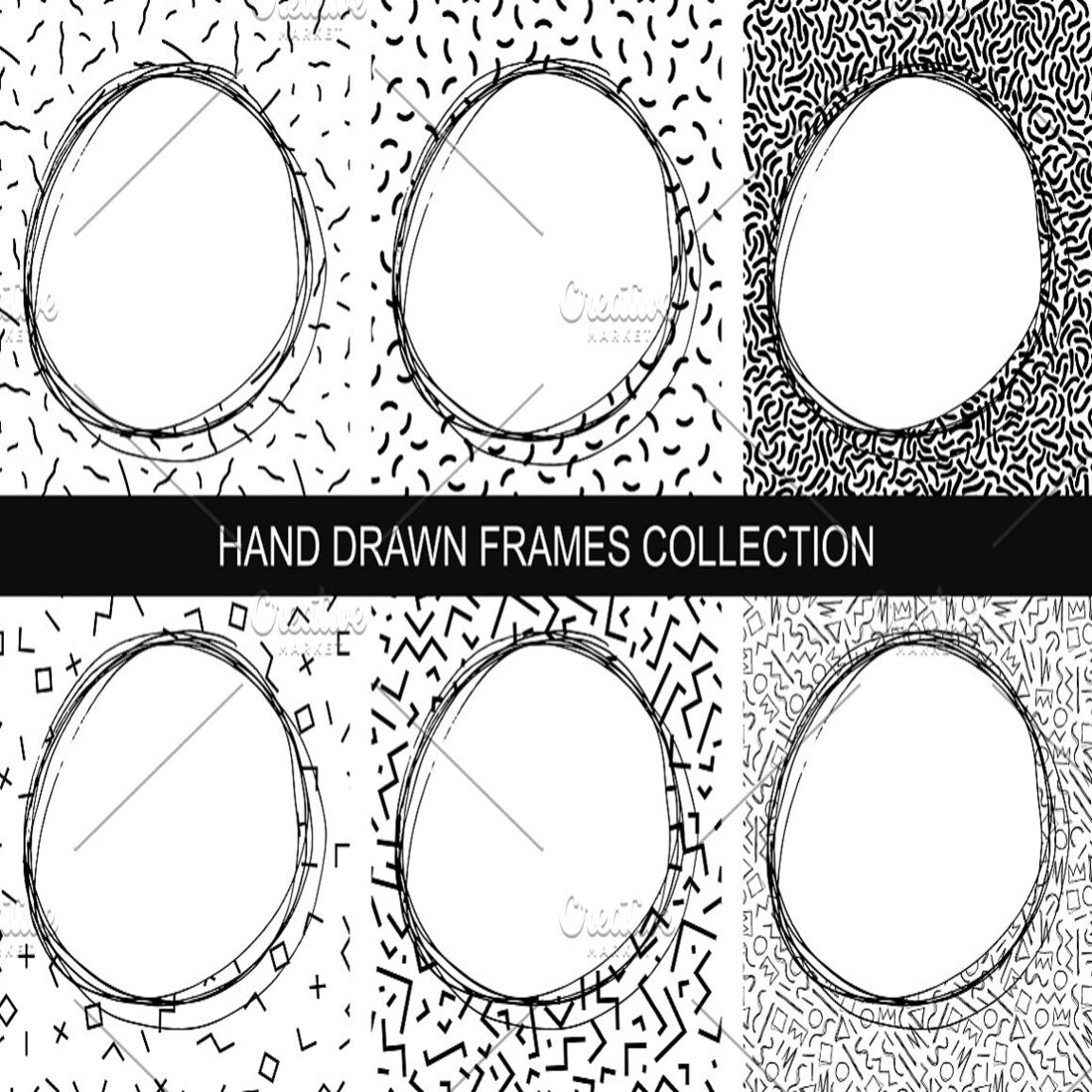 Collection of hand drawn frames.
