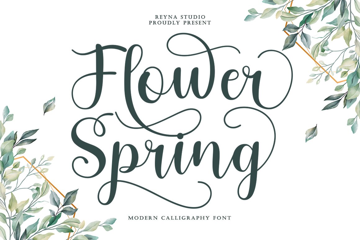 Spring font with flowers.