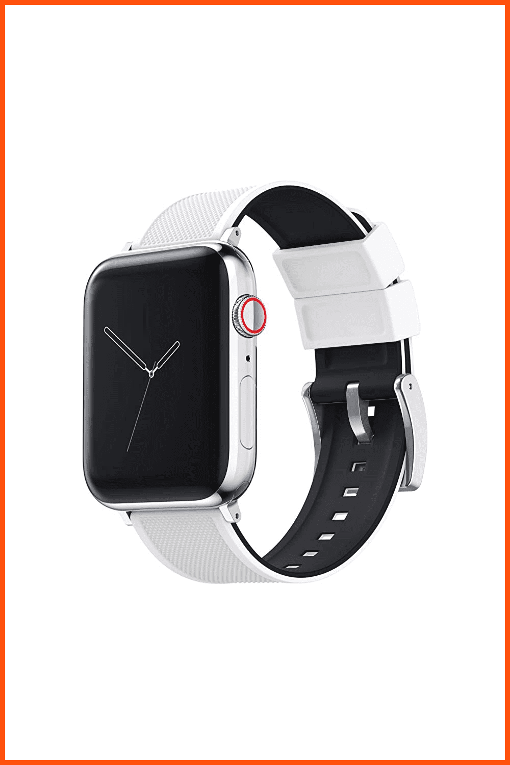 Apple wathces with black&white silicone band.