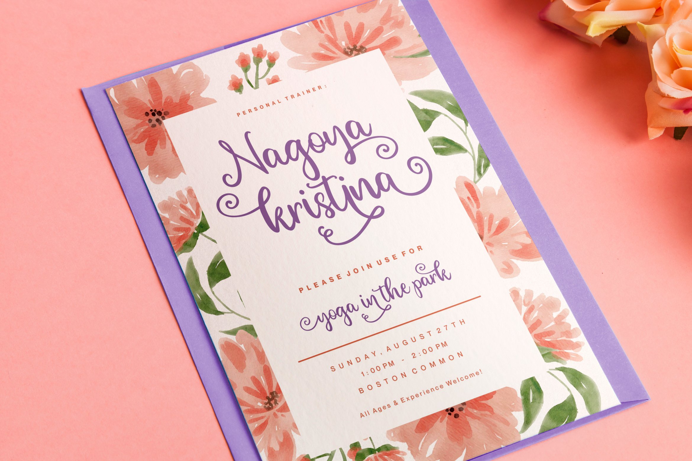 Romantic font for love cards.
