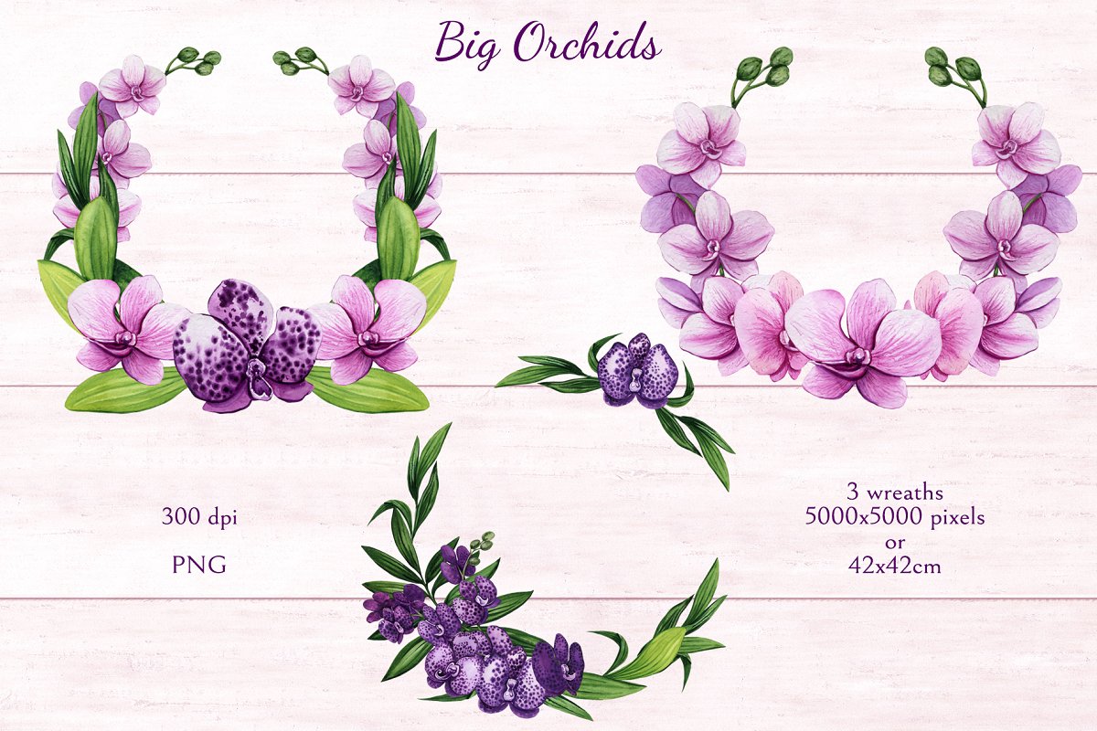 Tender wreaths with orchids.