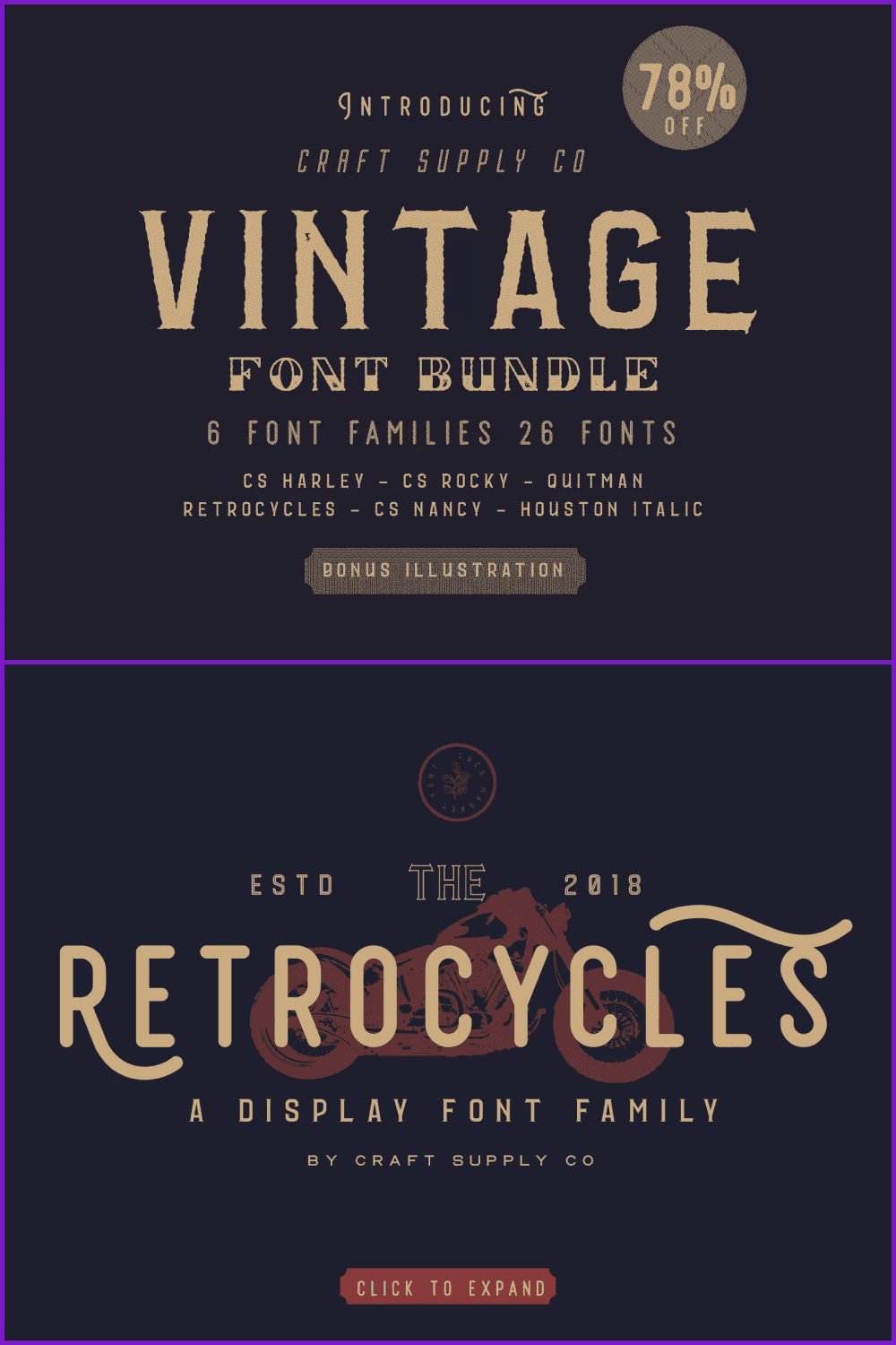 Vintage fonts on a black background.