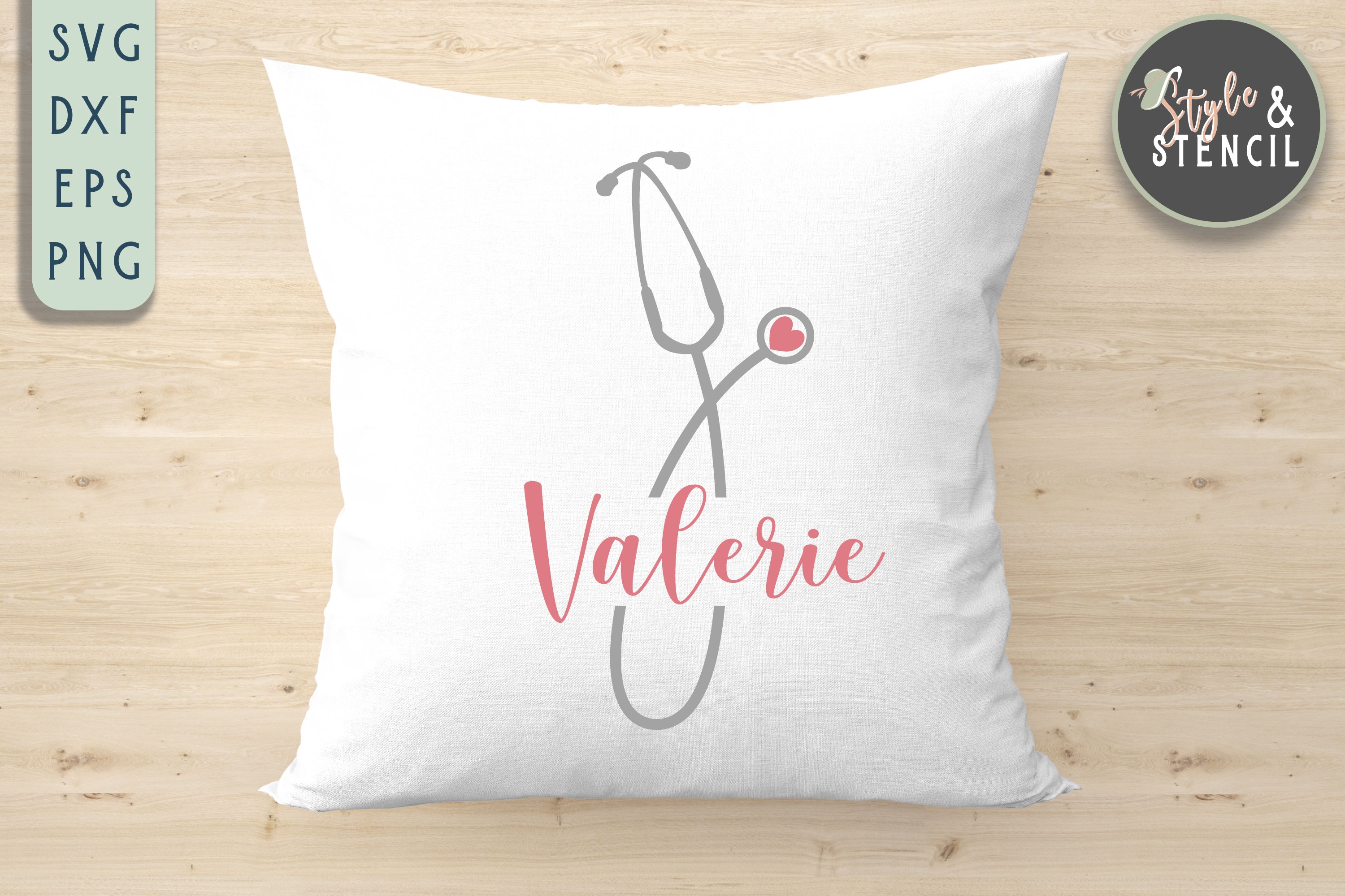 White pillow with a stethoscope.