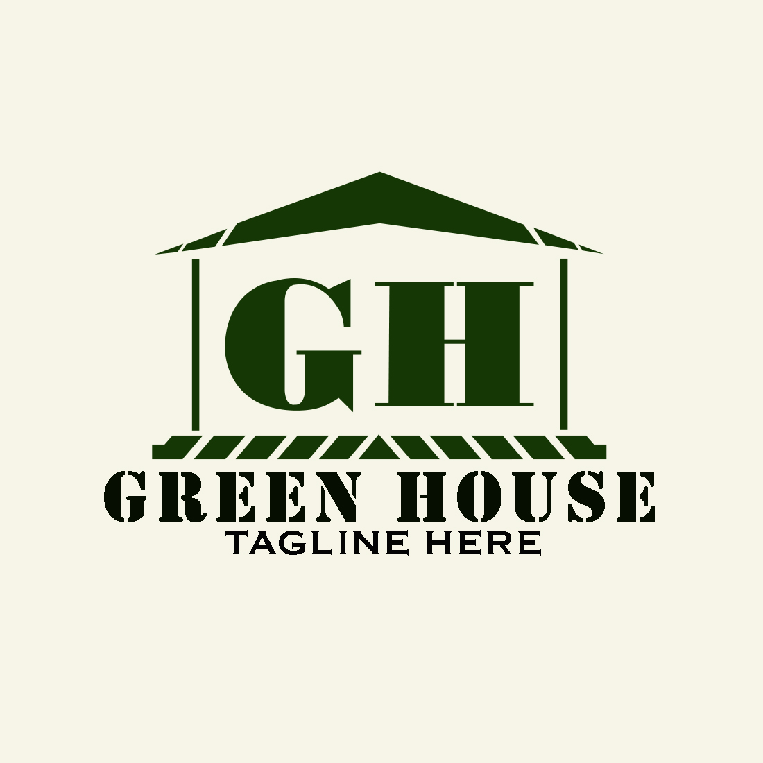 Real Estate Logo Template - Green House white.