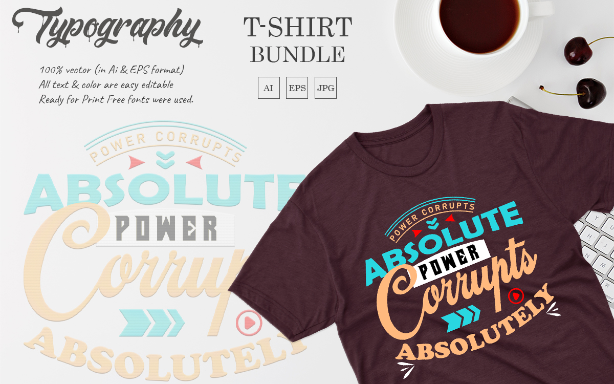 Custom Typography T-Shirt Design Bundles