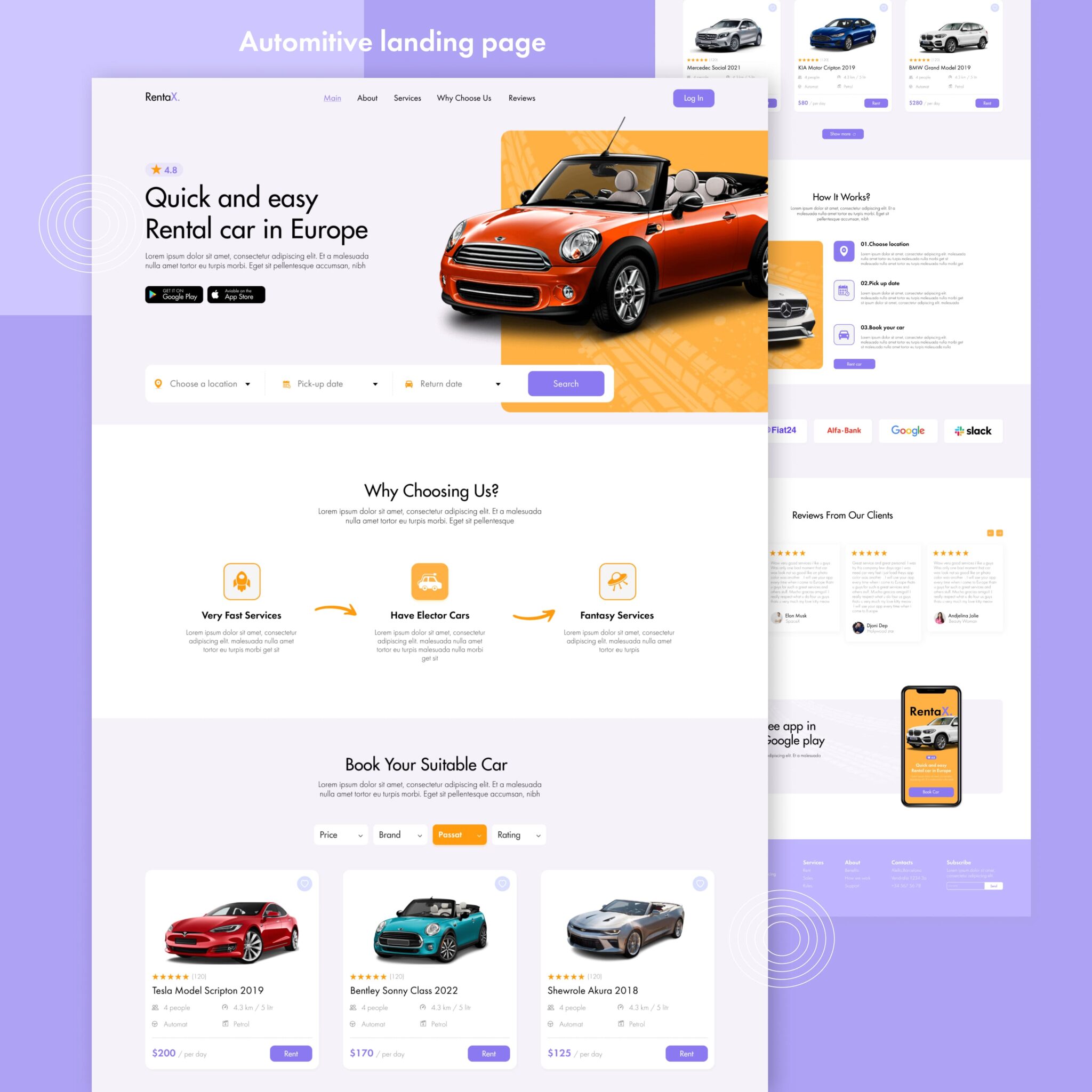 Automotive Landing Page Template | Master Bundles