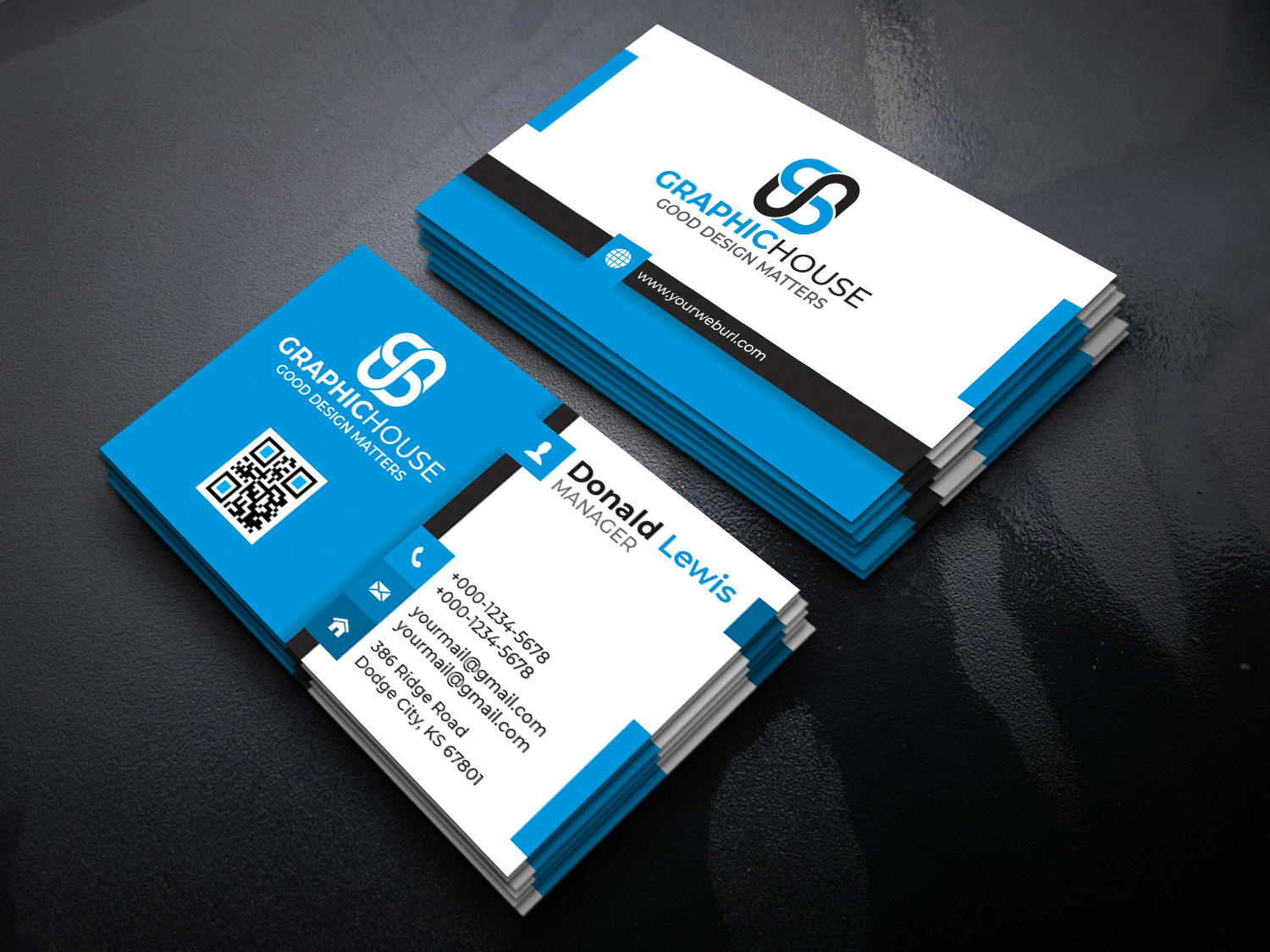 b card mockup Creative Modern Business Card Template.