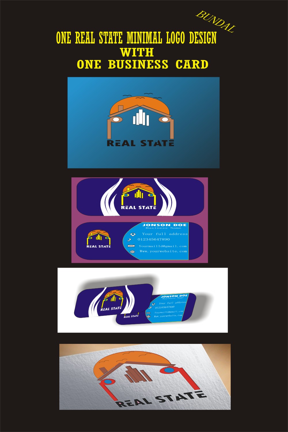 ONE Minimalist Logo Design & Business Card pinterest.