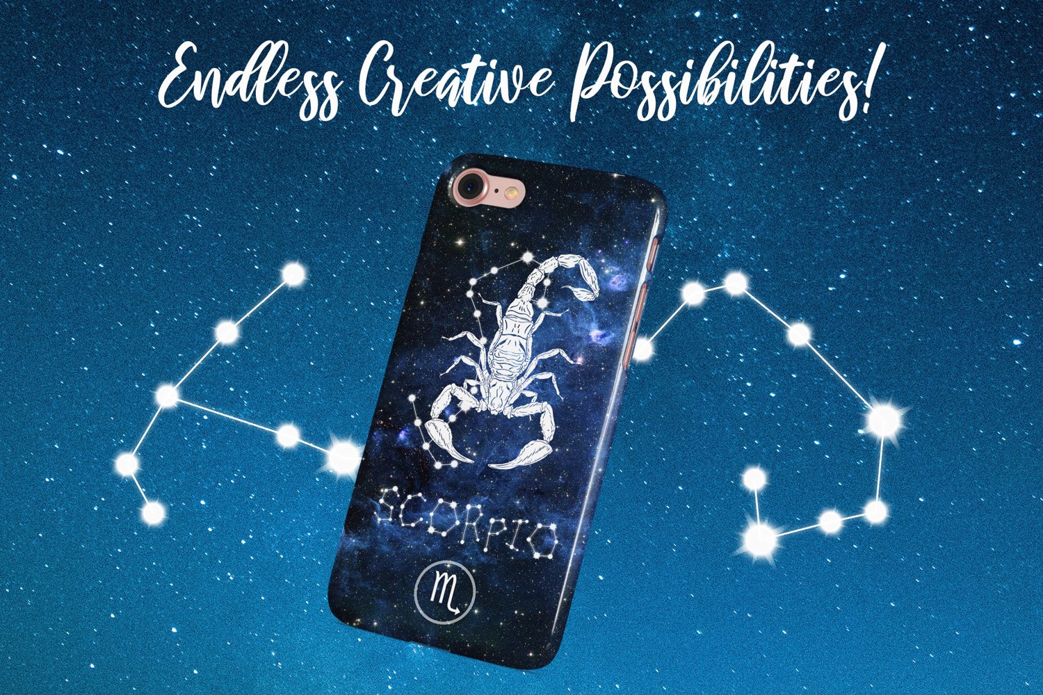 Phone case with a zodiac sign on it.