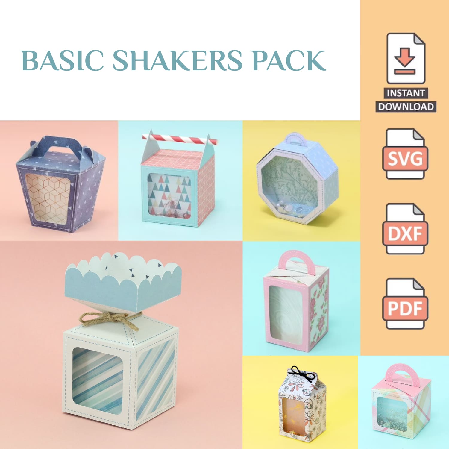 Basic Shakers Pack - 3D project for papercraft.