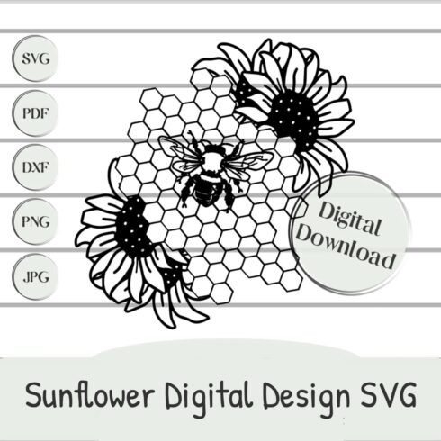 The sunflower digital design svg.