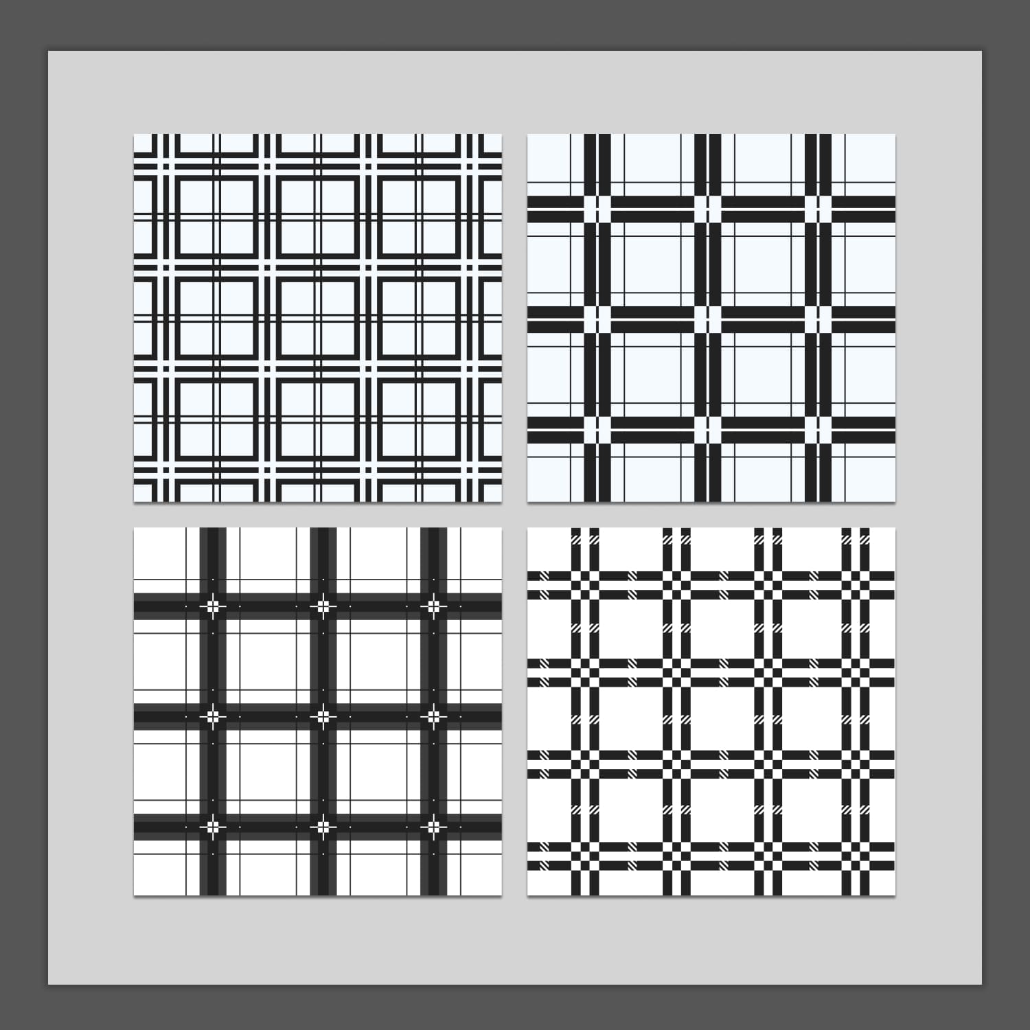 black and white gingham patterns cover.