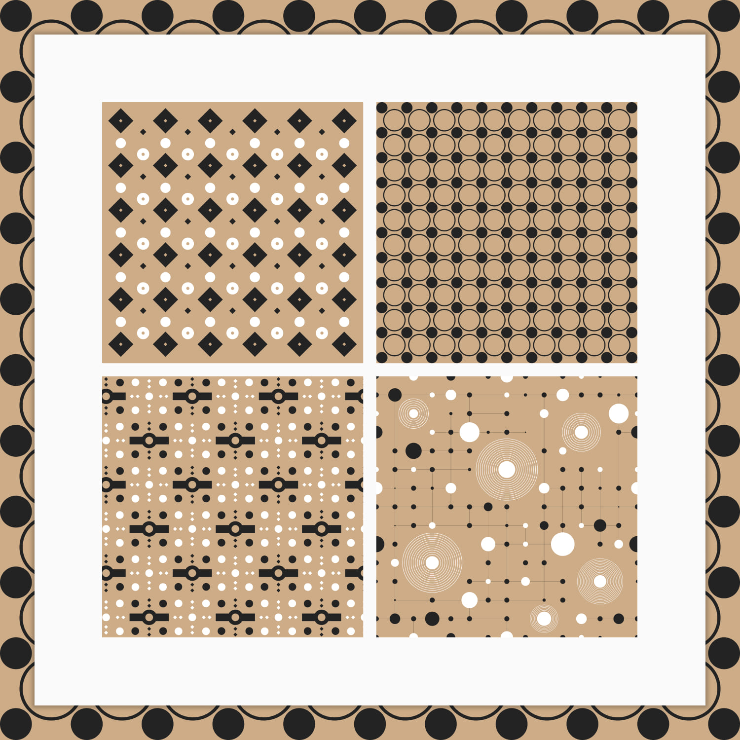 black and white polka dot patterns cover.