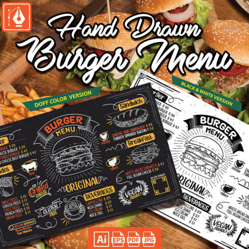 black burger sandwich menu icon element set vector design color