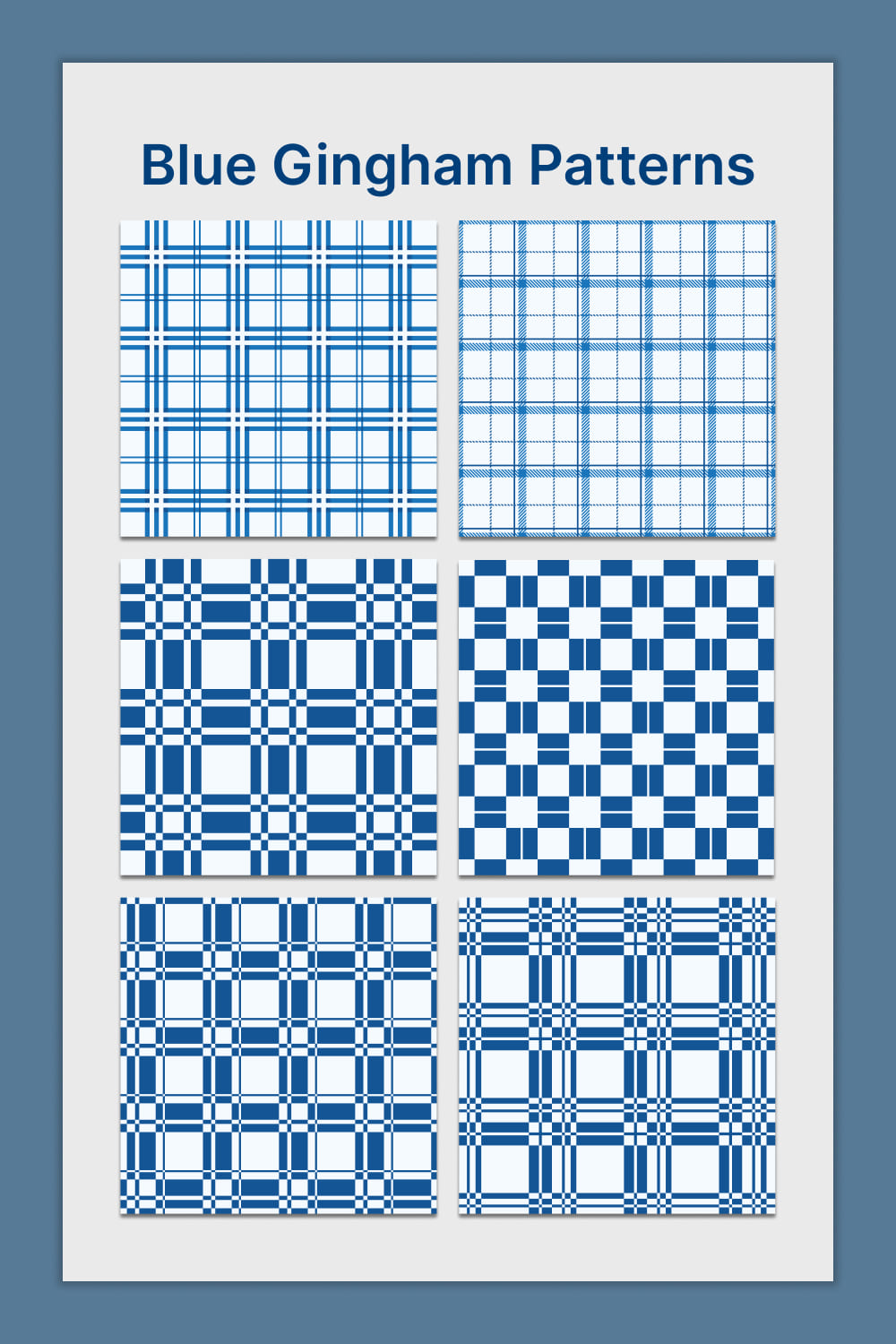 Blue pattern with diverse of gingham prints.