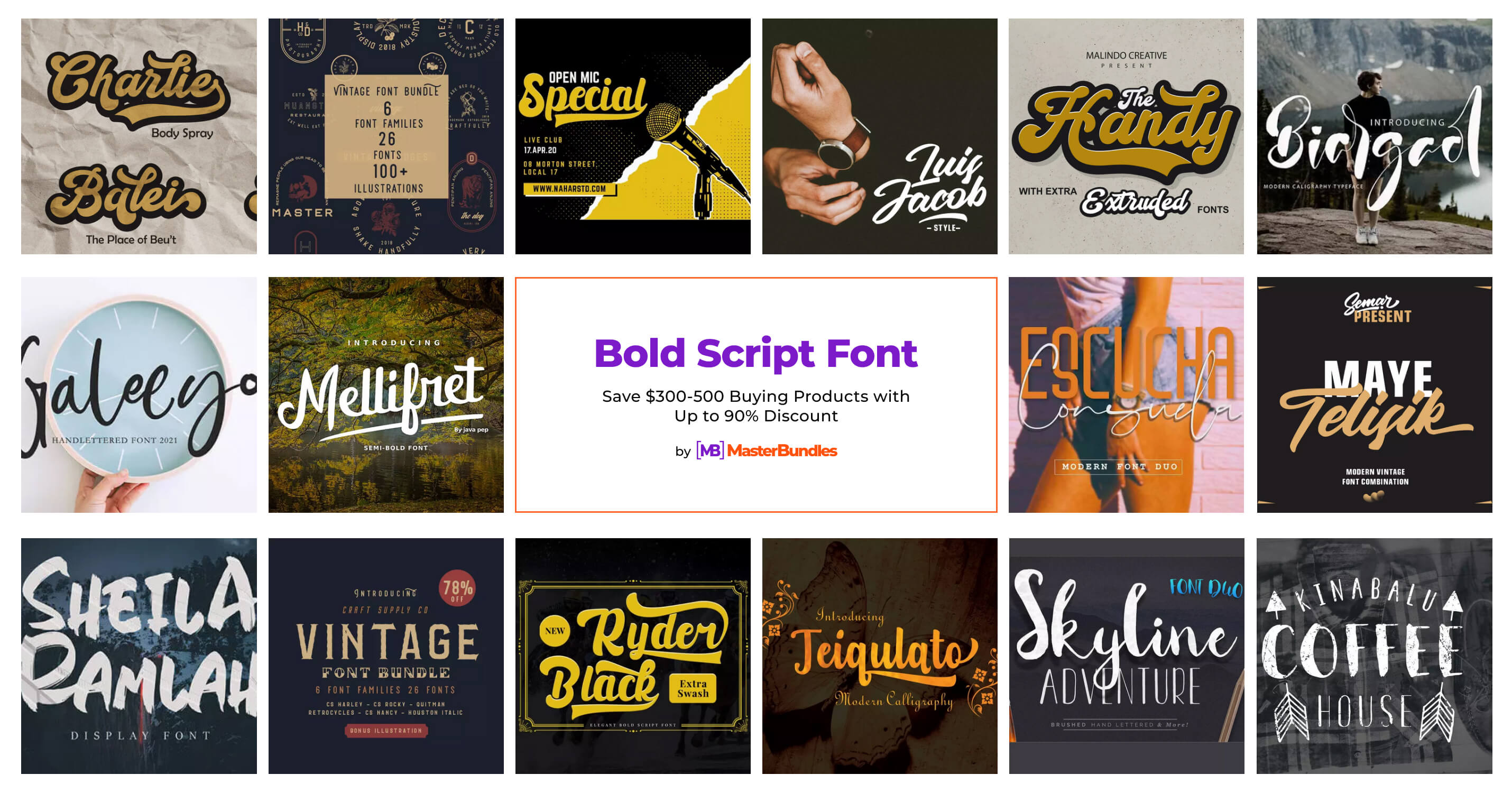 80+ Bold Script Font 2024 - MasterBundles