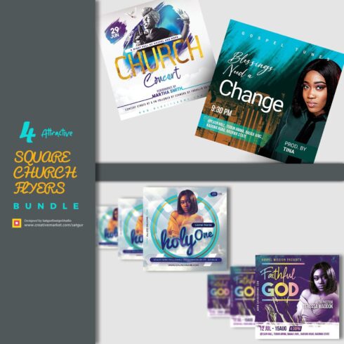 Bundle Church Flyers Templates Vol 1.