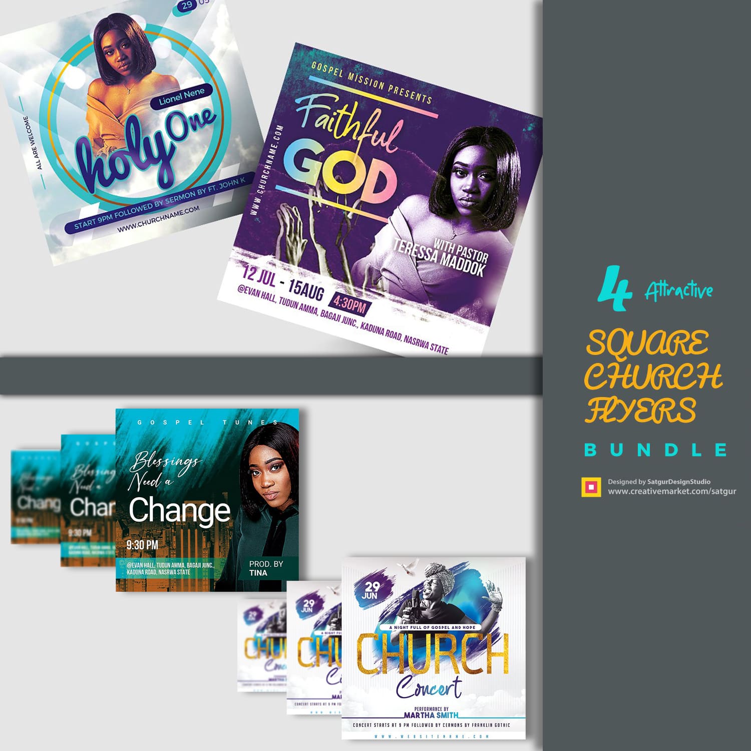 Bundle Church Flyers Templates Vol 1 cover.