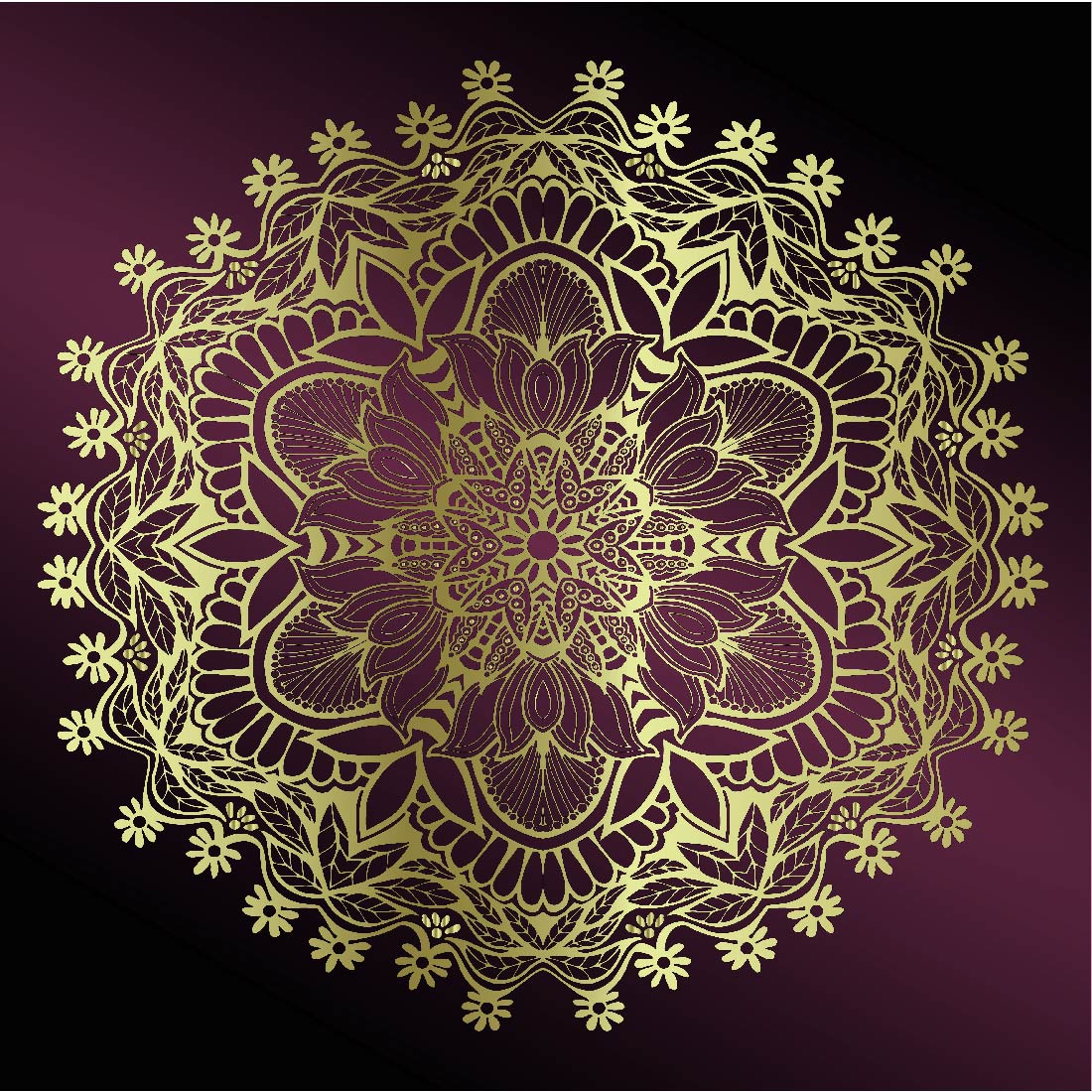 Golden Mandala Art pattern Vectors