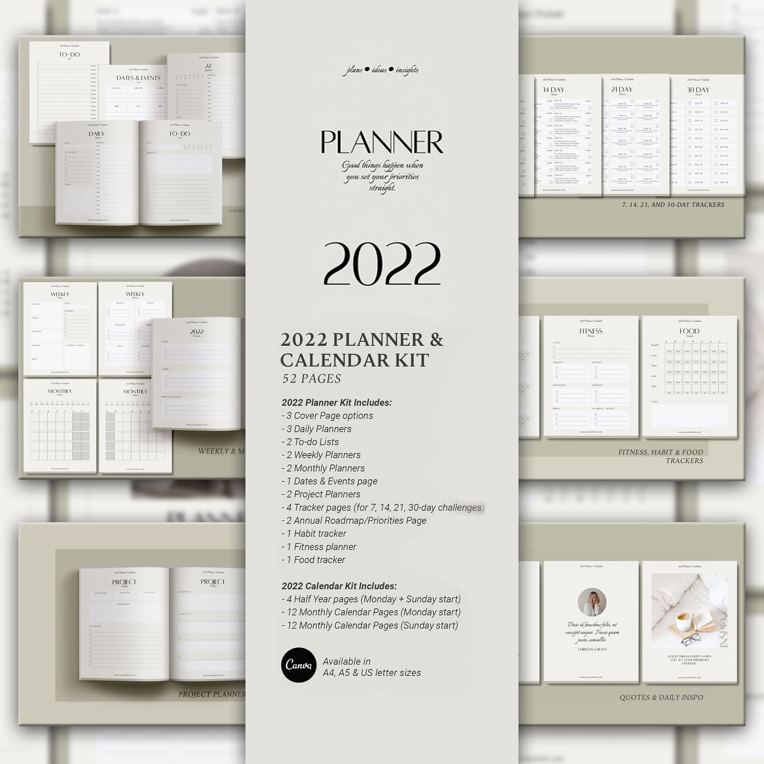 Canva Planner & 2022 Calendar kit v4.