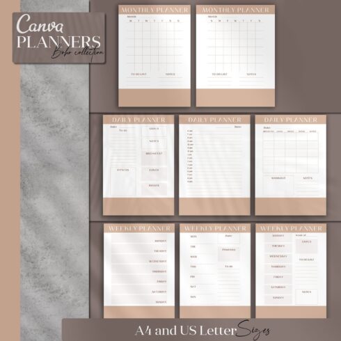 CANVA Planners Boho collection.