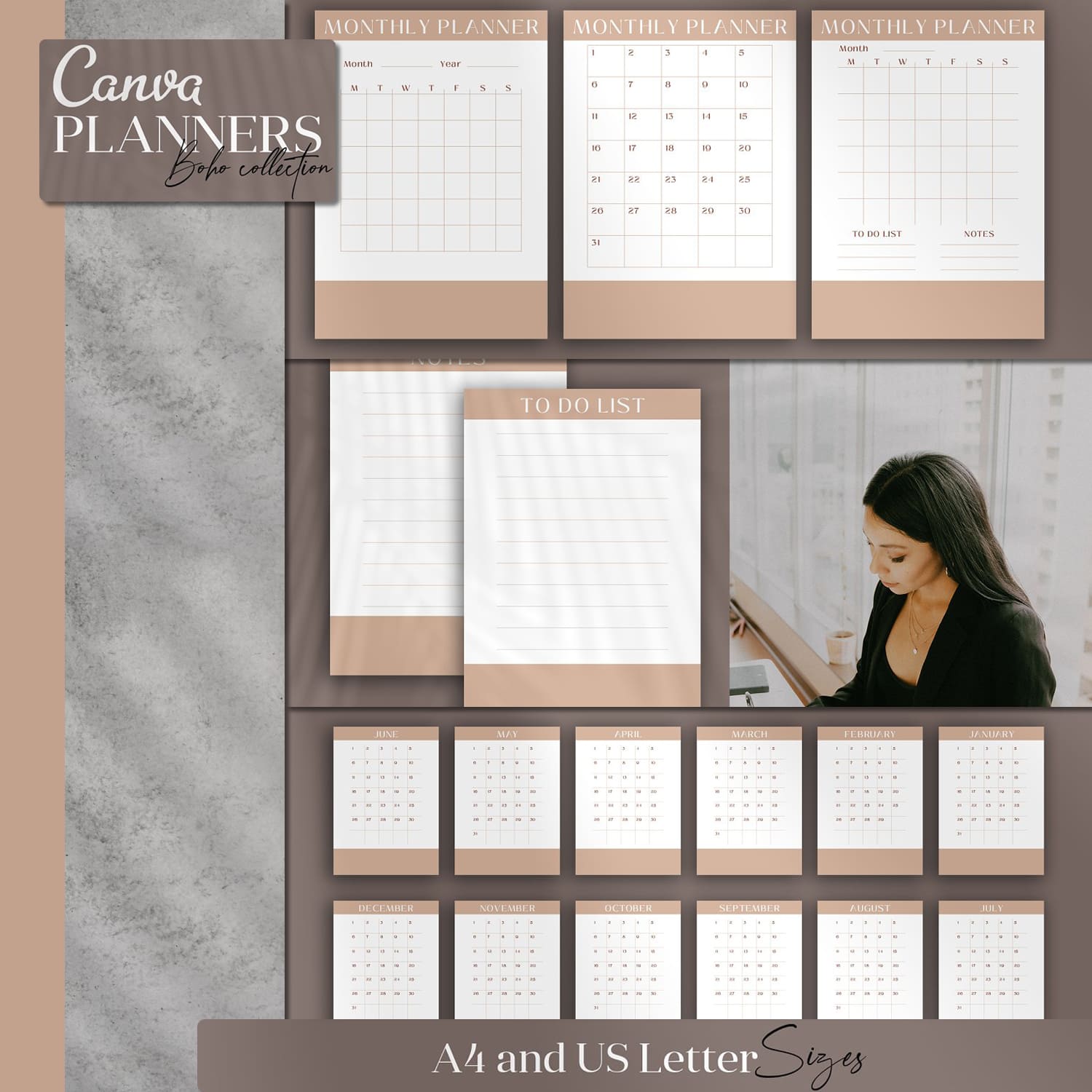 CANVA Planners Boho collection cover.