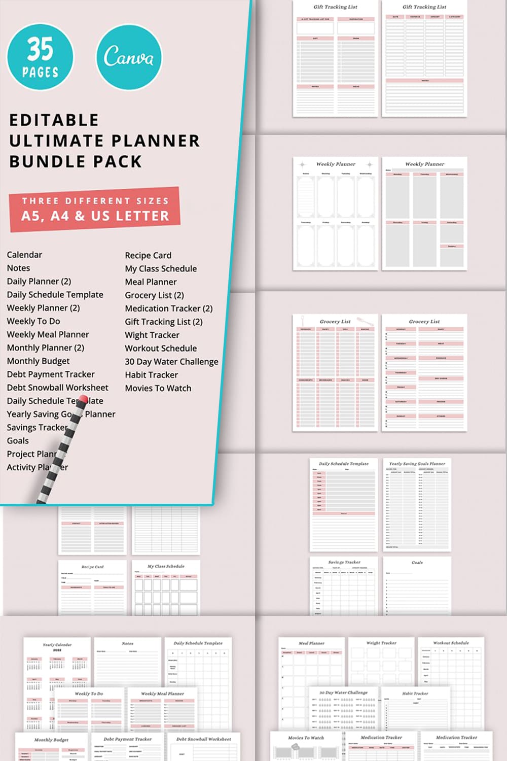 canva ultimate planner bundle vol.33 pinterest 1000 1500
