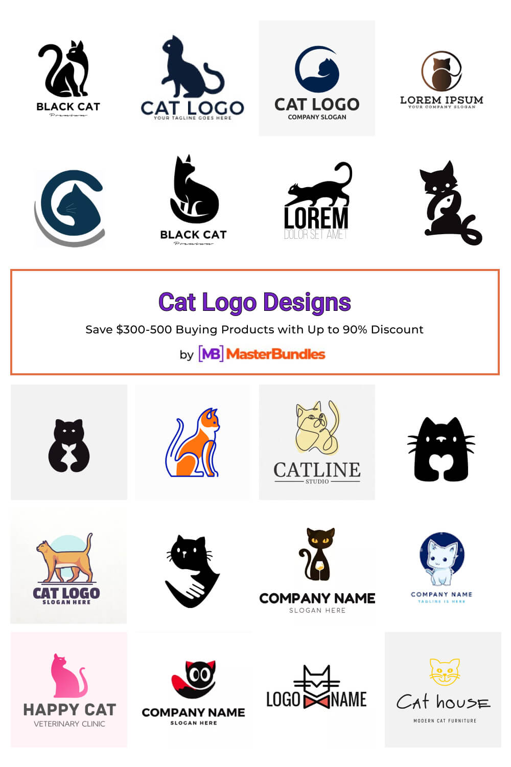 cat logo designs pinterest image.