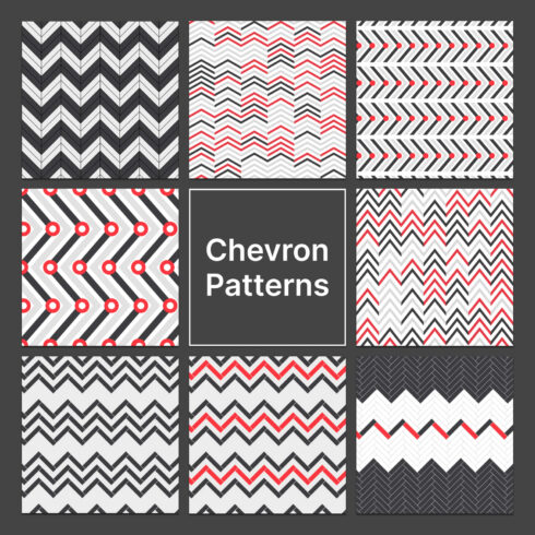 8 Black & Red Chevron Patterns.