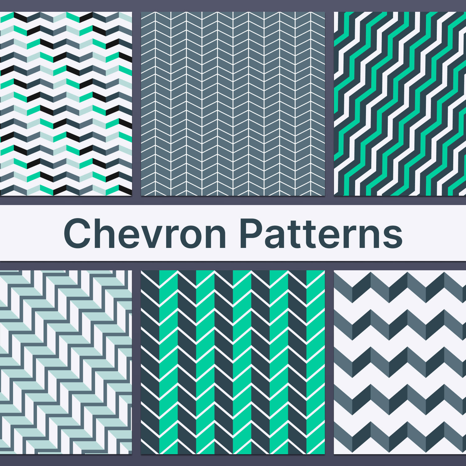 Chevron Patterns Green & Grey.