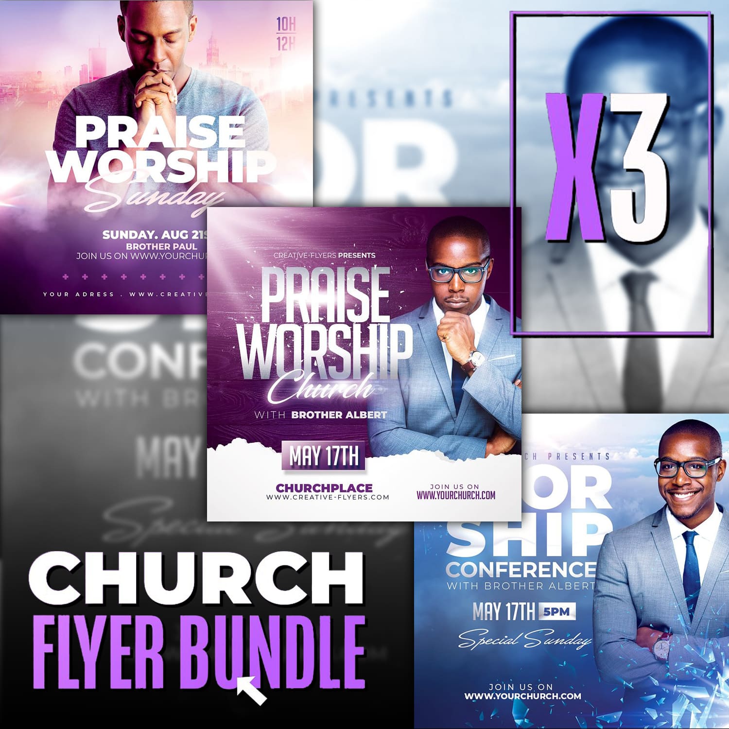 Church Flyer Bundle - PSD Templates cover.