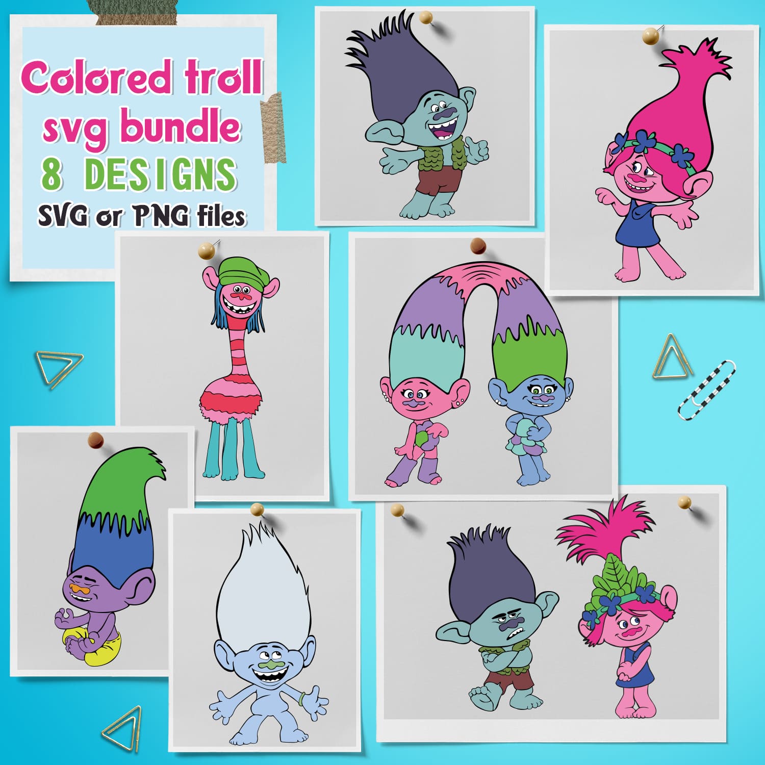 Huge Trolls SVG & PNG Designs Bundle