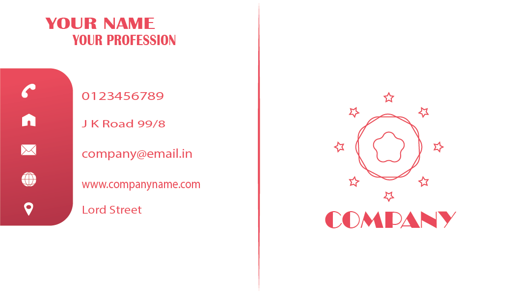 Fade Red Colour Business Card Full Editable cover image.