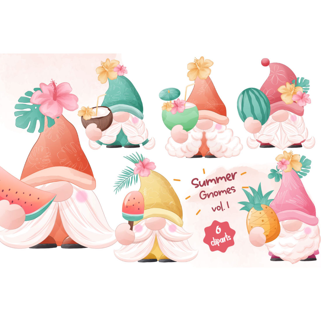 cover Cute Summer Gnomes Clipart.
