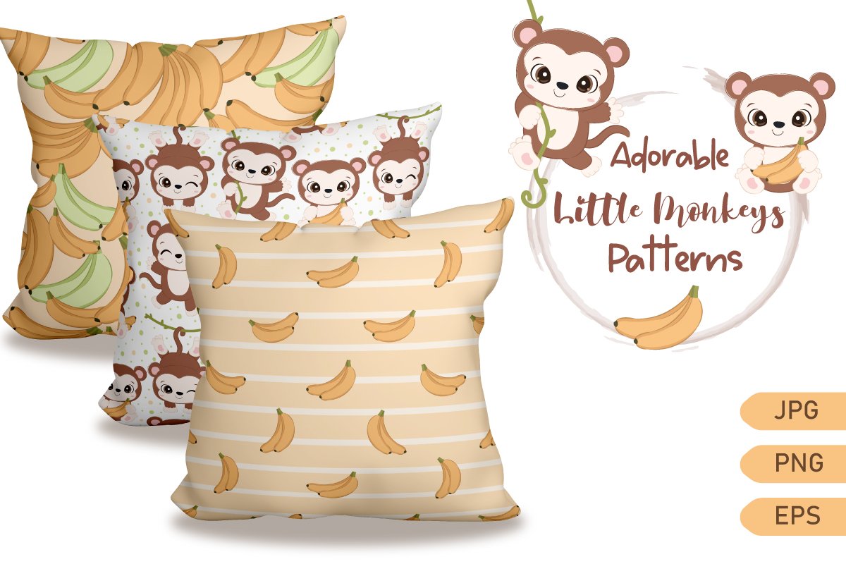 Use this monkeys pattern for pillows.