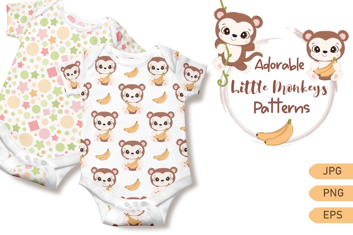 Cute monkeys prints for children clothes.