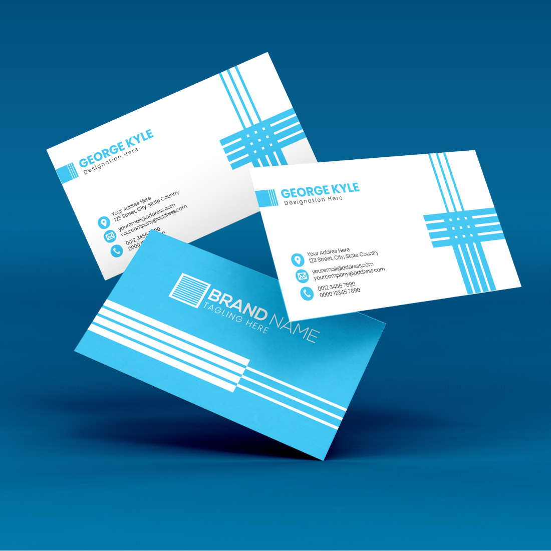 creative blue business card design 1