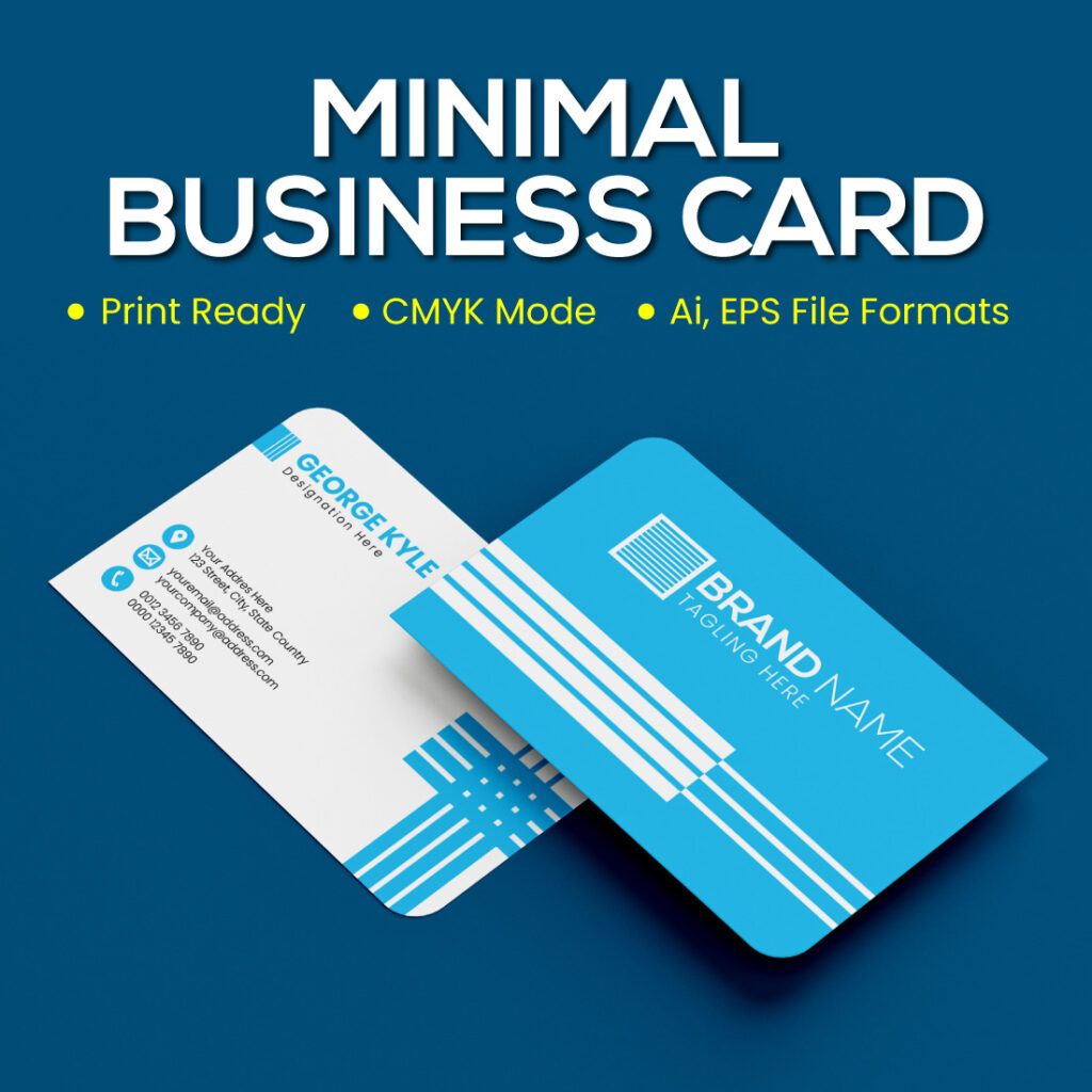 Simple Blue Business Card Design in just $6 - MasterBundles