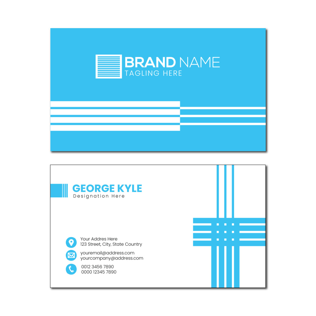 creative blue business card design 2