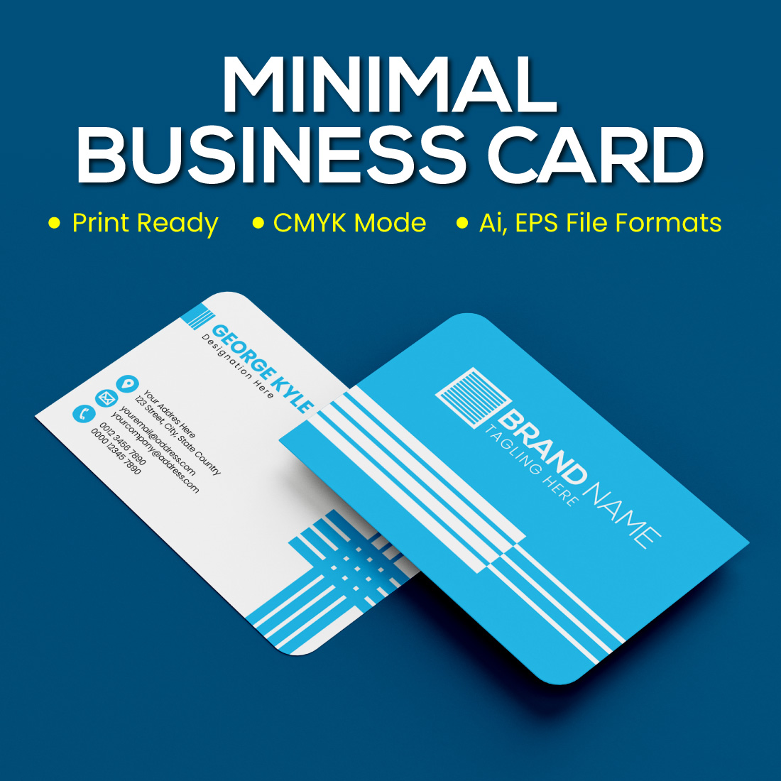 creative blue business card design