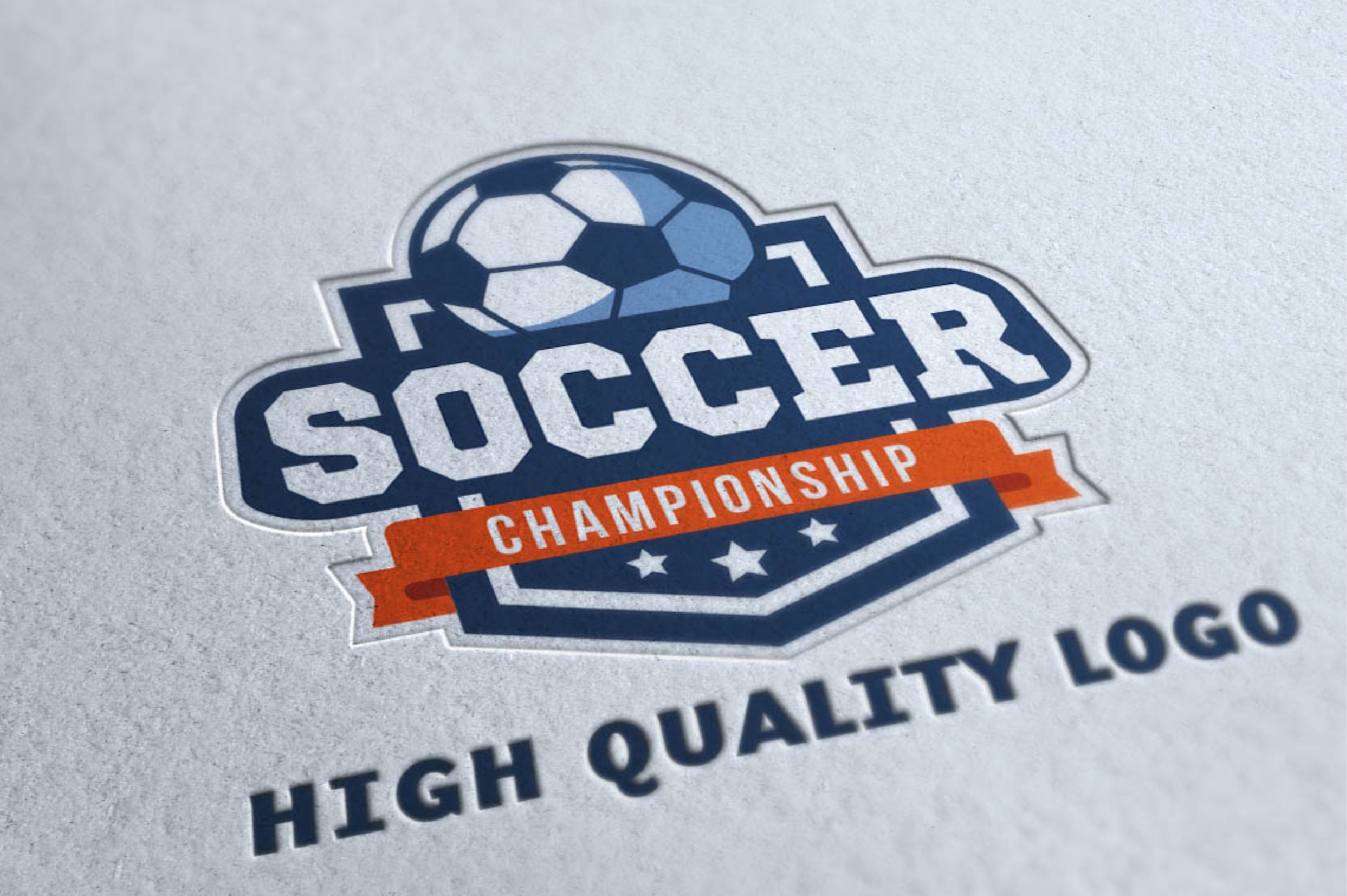 Grey matte paper with a classic soccer logo.