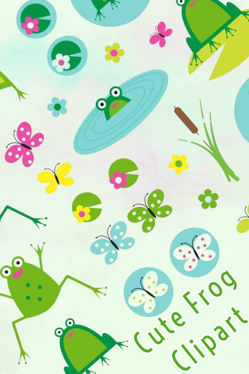 Bright green frog collection.
